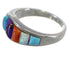 Multicolor Inlay Sterling Silver Southwest Ring Size 5-3/4 CX51686