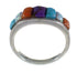 Multicolor Inlay Sterling Silver Southwest Ring Size 5-3/4 CX51686