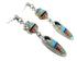 Multicolor Inlay Genuine Sterling Silver Post Dangle Earrings YX52101