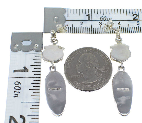 Multicolor Inlay Genuine Sterling Silver Post Dangle Earrings YX52101