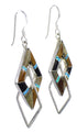 Genuine Sterling Silver Multicolor Hook Dangle Earrings YX52179