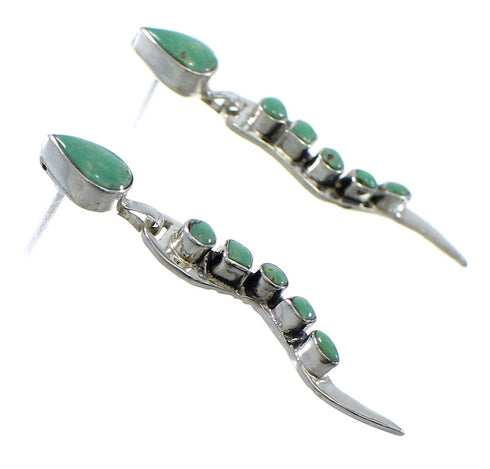 Turquoise Sterling Silver Southwestern Post Dangle Earrings YX51865
