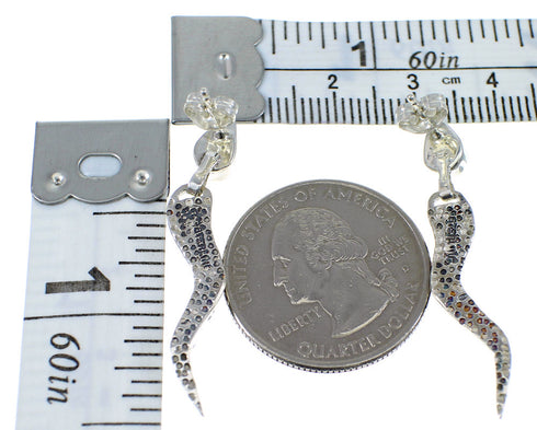 Turquoise Sterling Silver Southwestern Post Dangle Earrings YX51865