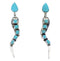 Turquoise Authentic Sterling Silver Southwest Post Dangle Earrings YX51868