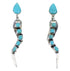 Turquoise Authentic Sterling Silver Southwest Post Dangle Earrings YX51868