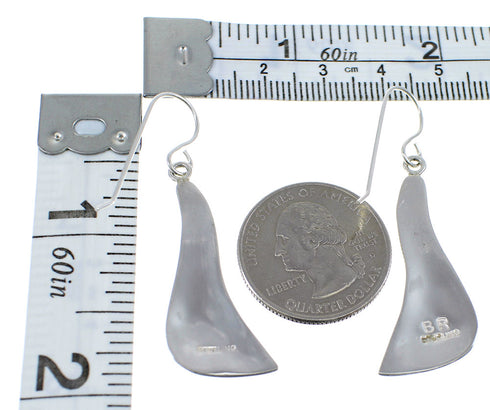 Turquoise Inlay Silver Southwestern Hook Earrings YX51972