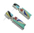 Multicolor Inlay Southwest Sterling Silver Earrings EX54028