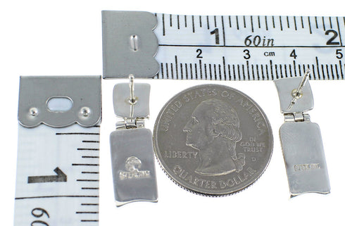 Southwest Multicolor Inlay Sterling Silver Earrings EX54030