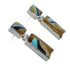 Tiger Eye Multicolor Inlay Sterling Silver Earrings EX54036