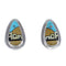 Multicolor Native American Village Design Sterling Silver Tear Drop Earrings YX52346