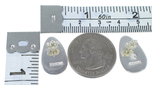 Multicolor Native American Village Design Sterling Silver Tear Drop Earrings YX52346