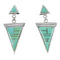 Sterling Silver Turquoise Post Dangle Southwestern Earrings YX52359