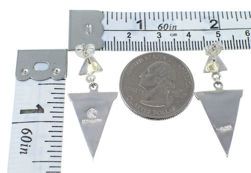 Sterling Silver Turquoise Post Dangle Southwestern Earrings YX52359