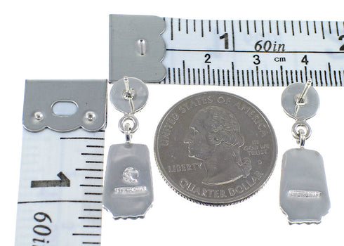 Lapis Sterling Silver Post Dangle Earrings YX53501