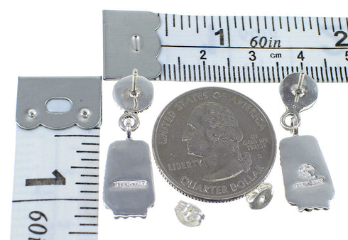 Lapis Opal Sterling Silver Post Dangle Earrings YX53503