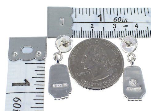 Multicolor Sterling Silver Post Dangle Earrings YX53521