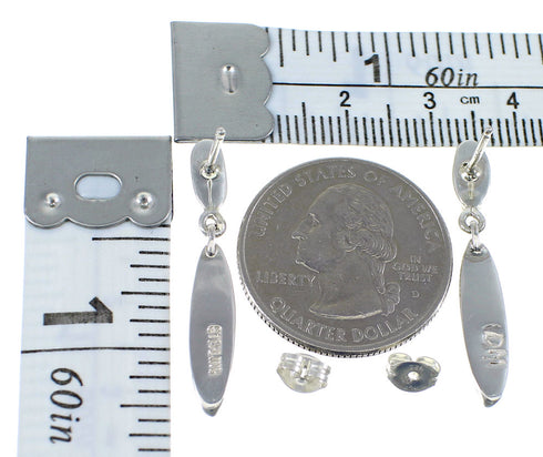 Sterling Silver Multicolor Inlay Post Dangle Earrings YX53585