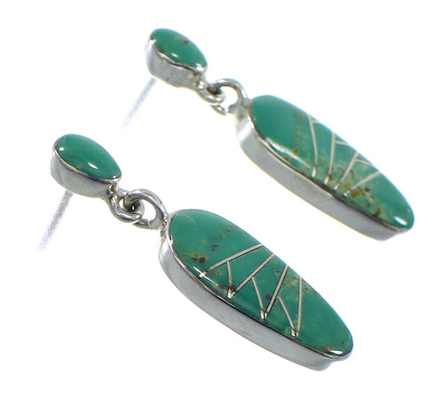 Sterling Silver Turquoise Inlay Earrings YX53172