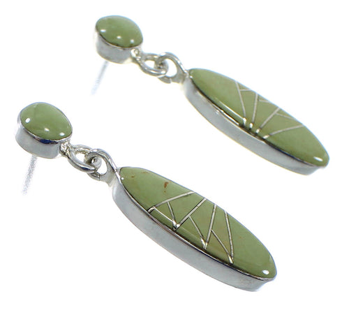 Sterling Silver Turquoise Inlay Post Dangle Earrings YX53250