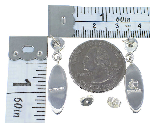 Sterling Silver Turquoise Inlay Post Dangle Earrings YX53250