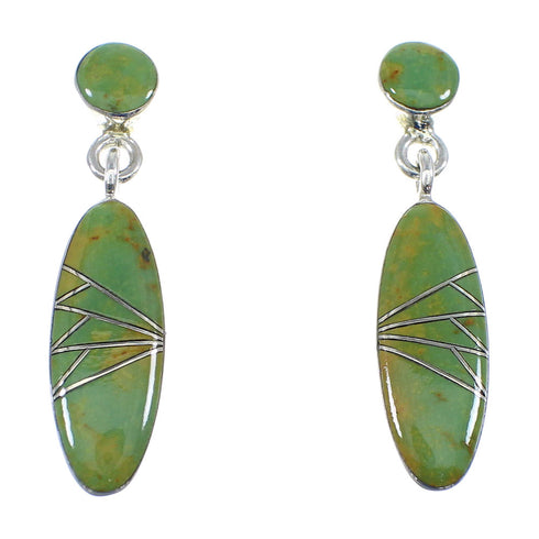 Turquoise Sterling Silver Post Dangle Earrings YX53254