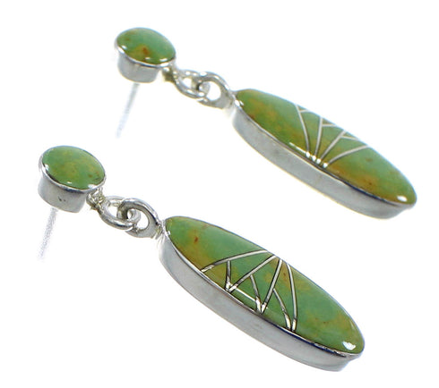 Turquoise Sterling Silver Post Dangle Earrings YX53254