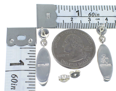 Turquoise Sterling Silver Post Dangle Earrings YX53254