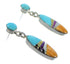 Sterling Silver Multicolor Inlay Post Dangle Earrings YX53281