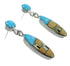 Sterling Silver Multicolor Native American Village Design Post Dangle Earrings YX53285