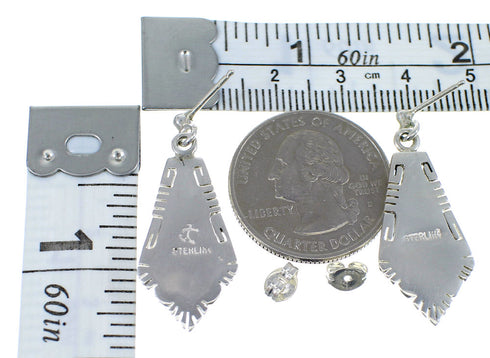 Southwest Turquoise Inlay Silver Earrings RX55326