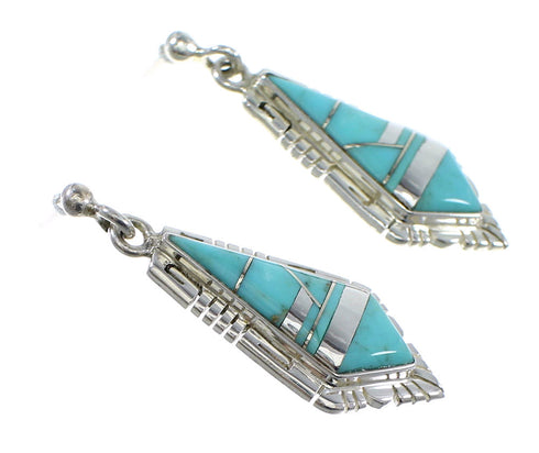 Southwest Turquoise Sterling Silver Earrings RX55342
