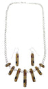 Multicolor Southwest Genuine Sterling Silver Necklace And Earrings Set CX52697