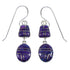 Southwestern Magenta Turquoise Sterling Silver Hook Dangle Earrings YX52612