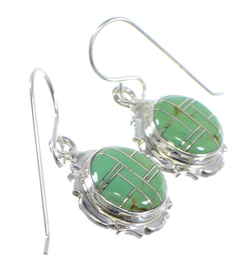 Turquoise Sterling Silver Southwest Hook Earrings YX52615