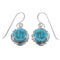 Turquoise And Silver Southwest Hook Earrings YX52616