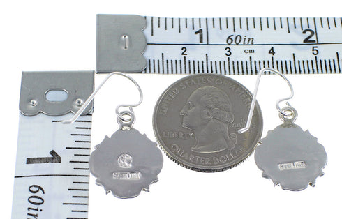 Multicolor Inlay Southwestern Sterling Silver Hook Earrings YX52702