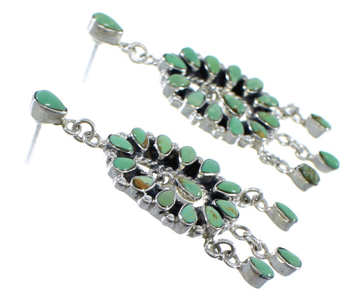 Turquoise Sterling Silver Post Dangle Earrings YX53294