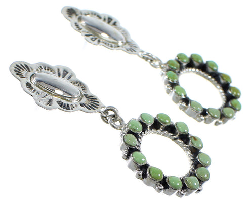 Southwestern Turquoise Silver Post Dangle Earrings YX53427