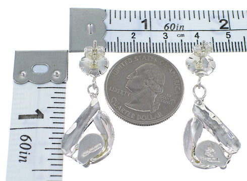 Multicolor Sterling Silver Feather Earrings YX53104