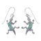 Southwest Lizard Turquoise Silver Hook Dangle Earrings YX52730