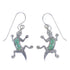 Southwest Lizard Turquoise Silver Hook Dangle Earrings YX52730