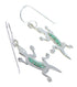 Southwest Lizard Turquoise Silver Hook Dangle Earrings YX52730