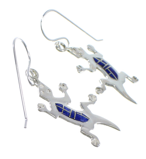 Lapis Sterling Silver Lizard Earrings YX52734
