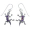 Magenta Turquoise And Opal Silver Hook Dangle Lizard Earrings YX52738