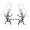 Jet And Mother Of Pearl Sterling Silver Lizard Hook Dangle Earings YX52751