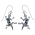Multicolor Sterling Silver Hook Dangle Earings Lizard YX52757