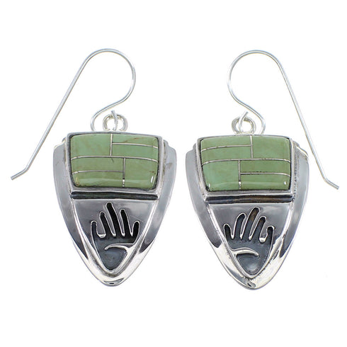Turquoise Sterling Silver Hand Hook Earrings YX52769