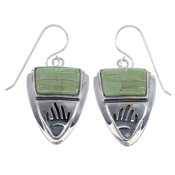Turquoise Sterling Silver Hand Hook Earrings YX52769