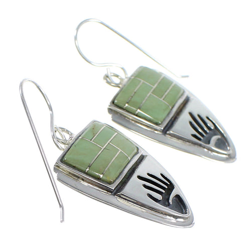 Turquoise Sterling Silver Hand Hook Earrings YX52769