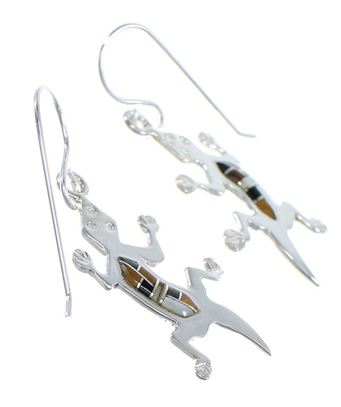 Multicolor Sterling Silver Hook Dangle Earings Lizard YX52759
